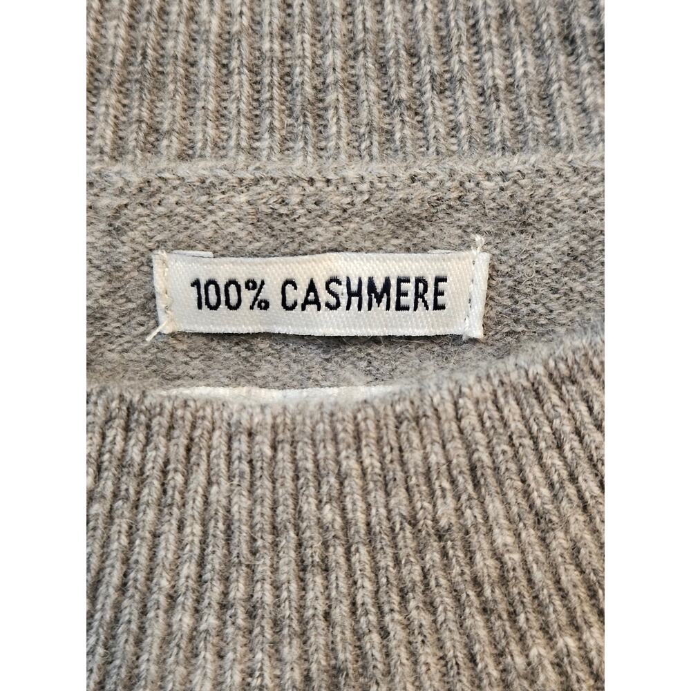 Hollister 100% Cashmere Sweater Womens Medium Gray Mock Neck Raglan Sleeve Soft - Picture 3 of 10